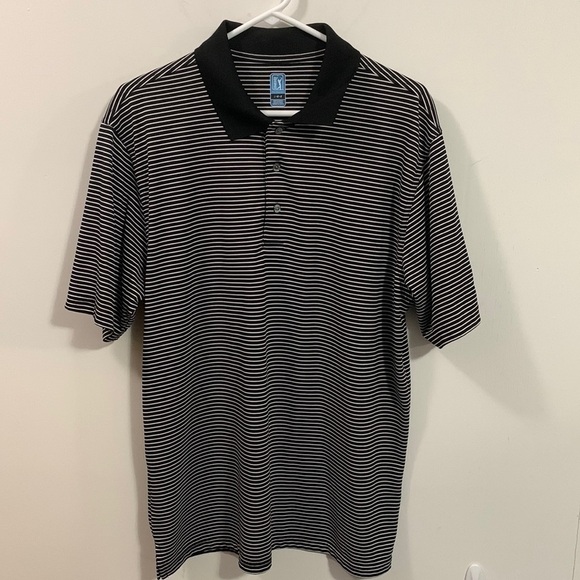 Men’s PGA Tour striped Polo3 button, very good condition Size Large - Picture 1 of 5